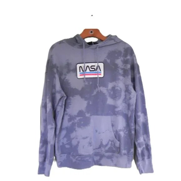 NASA Blue Tie-Dye Hoodie Sweatshirt Mad Engine Men's Unisex Size Small Space - Picture 8 of 8